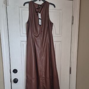 Paige Fiorella faux-leather midi dress